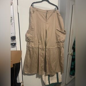 Finesse Tan Wide Leg Cargo Pants